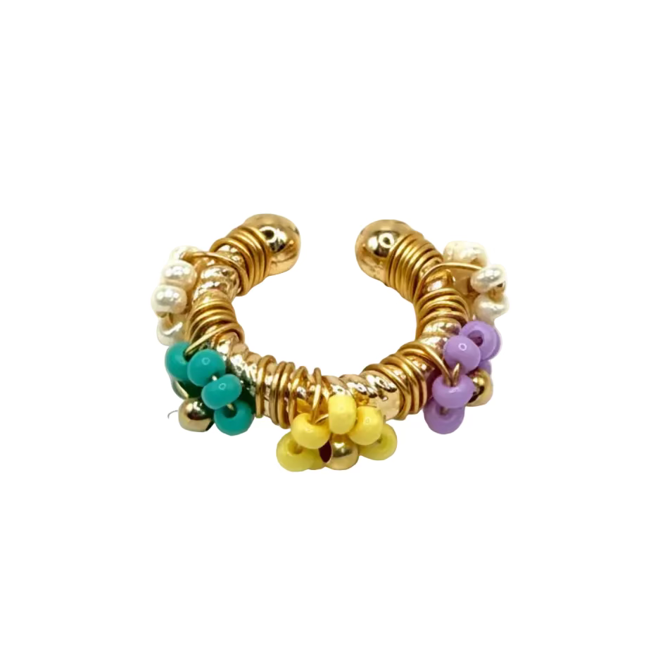 Beaded-Coil Ear Cuff