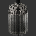 Beaded-Fringe Capelet - Silver