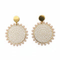 Beaded-Medallion Drop Earrings
