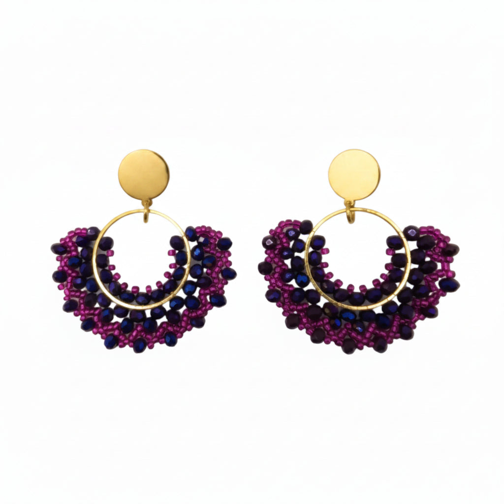 Woven-Garland Drop Earrings