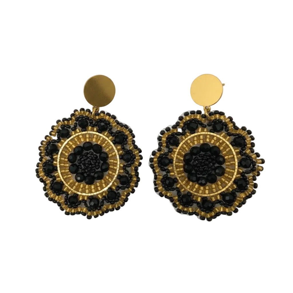 Gold and black earrings