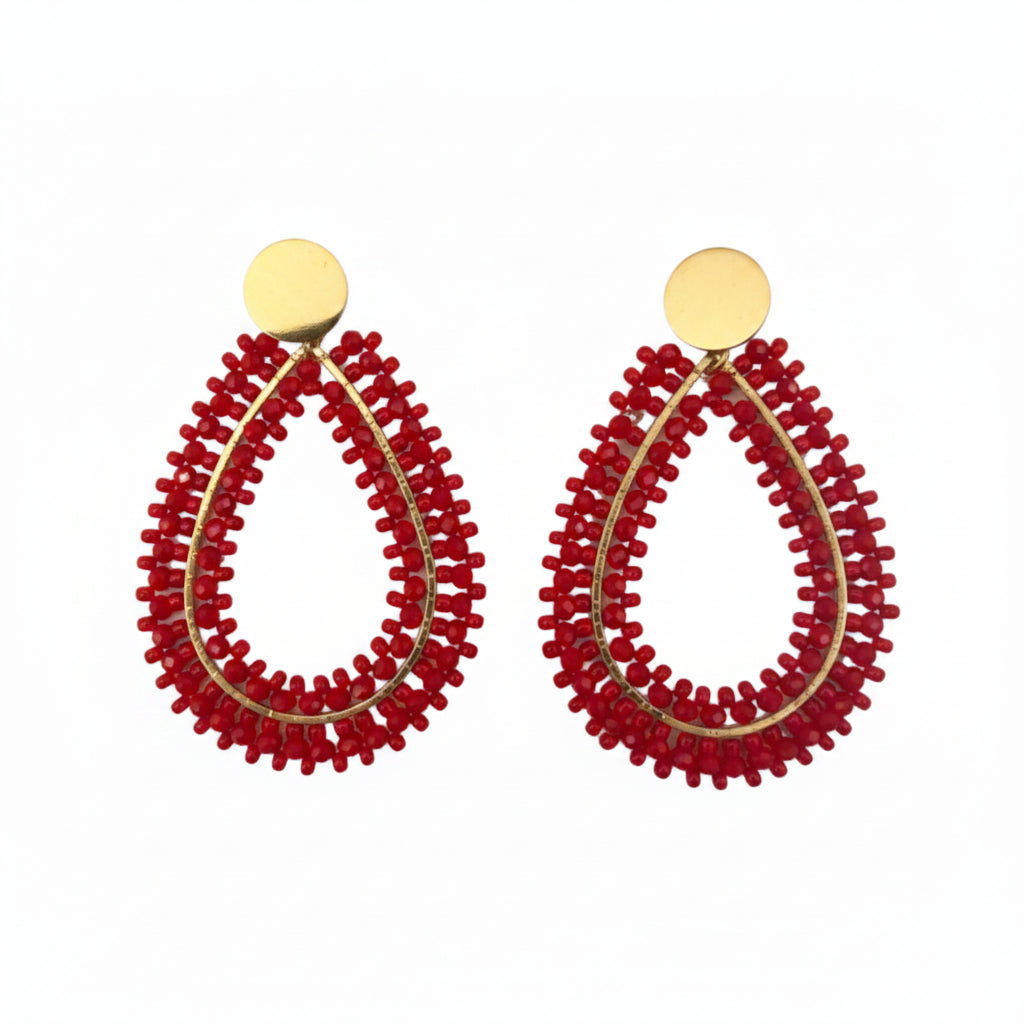 Open-Teardrop Drop Earrings