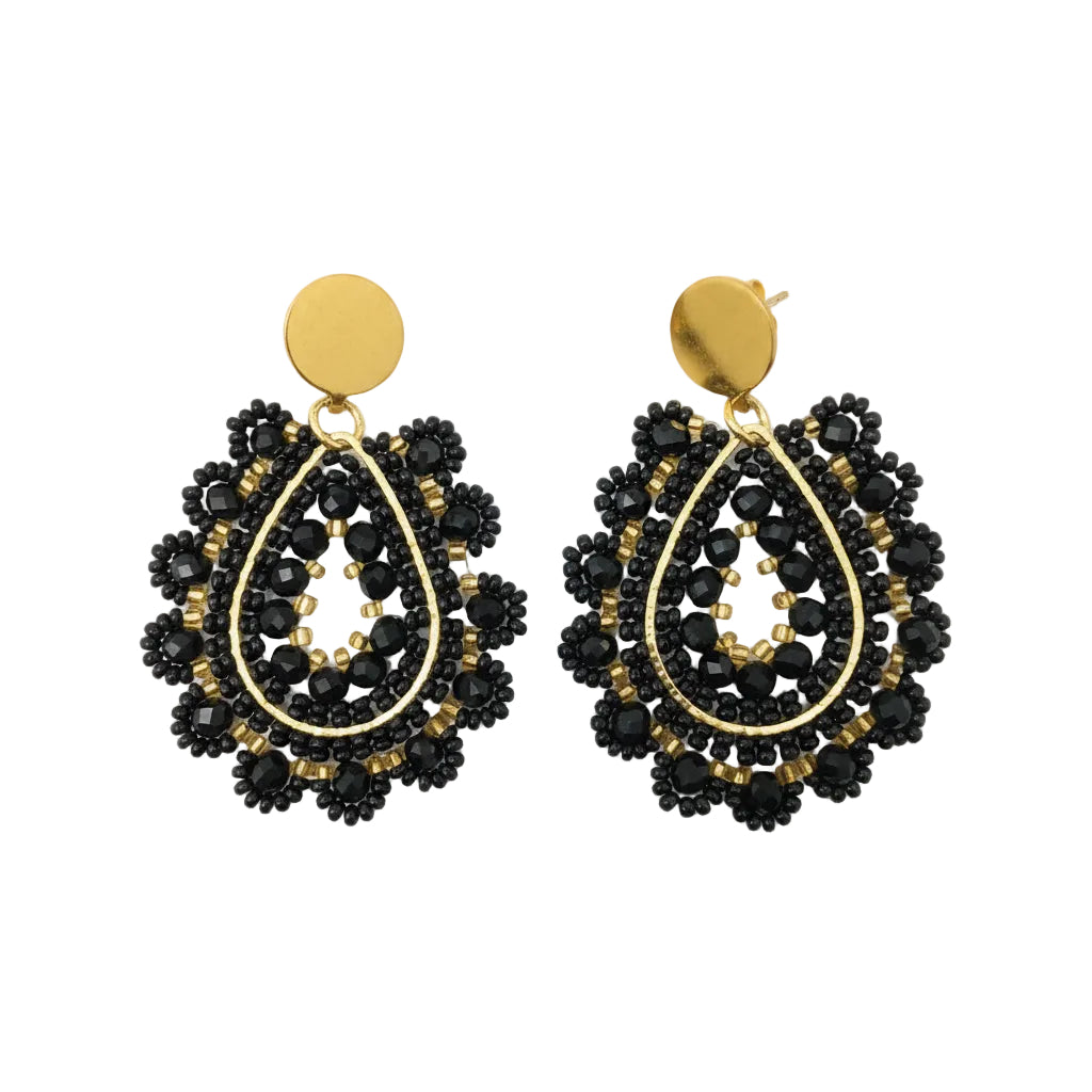 Pair of black and gold earrings 