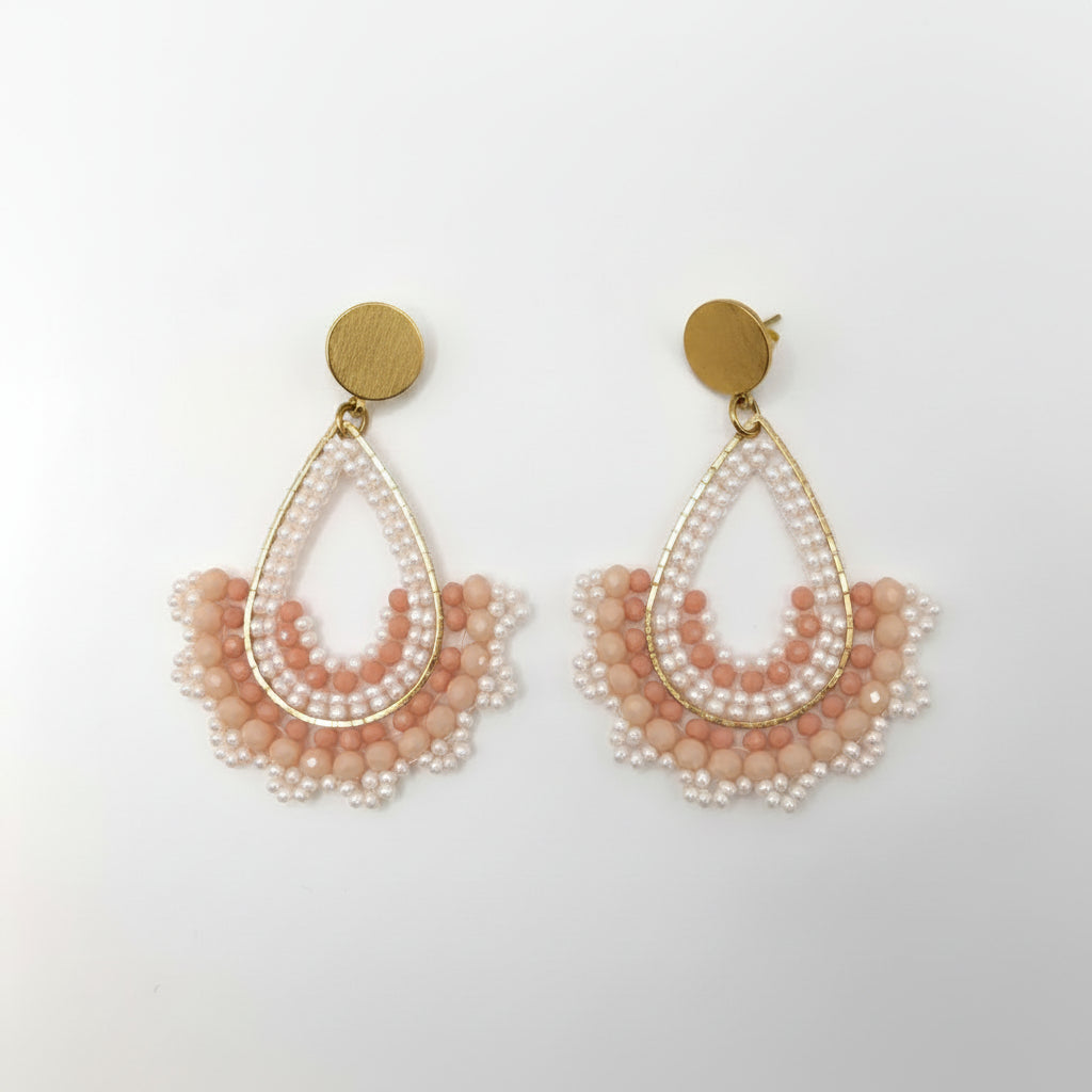 Scalloped-Fan Drop Earrings