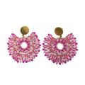 Pair of pink beaded earrings 