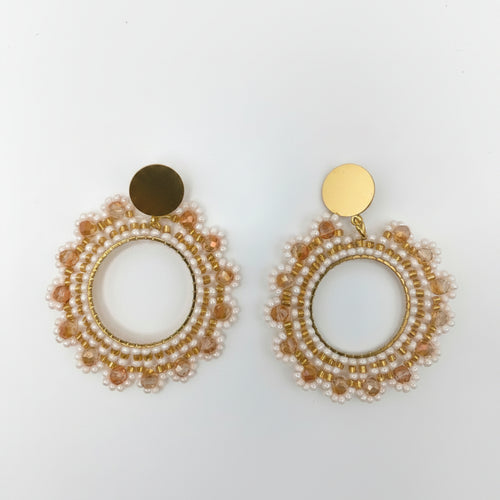 Pair of gold and pearl earrings