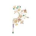 Decorative hair clip with floral and gemstone details