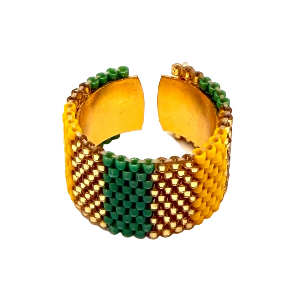 Miyuki-Bead Statement Ring