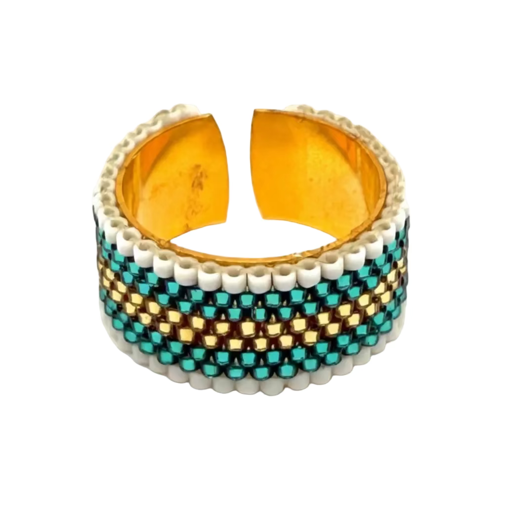 Miyuki-Bead Statement Ring