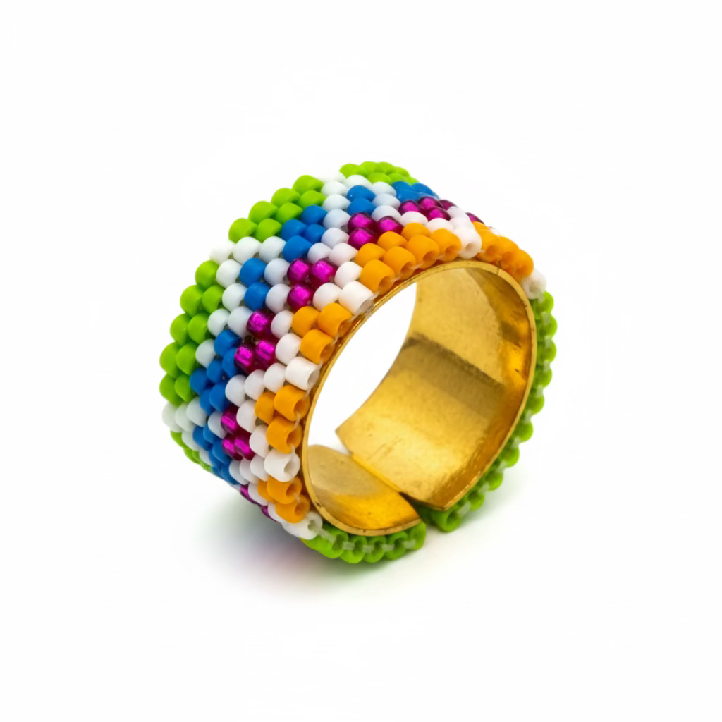 Miyuki-Bead Statement Ring