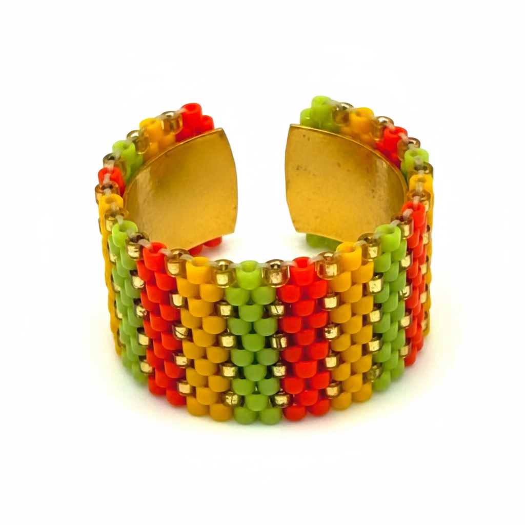 Miyuki-Bead Statement Ring