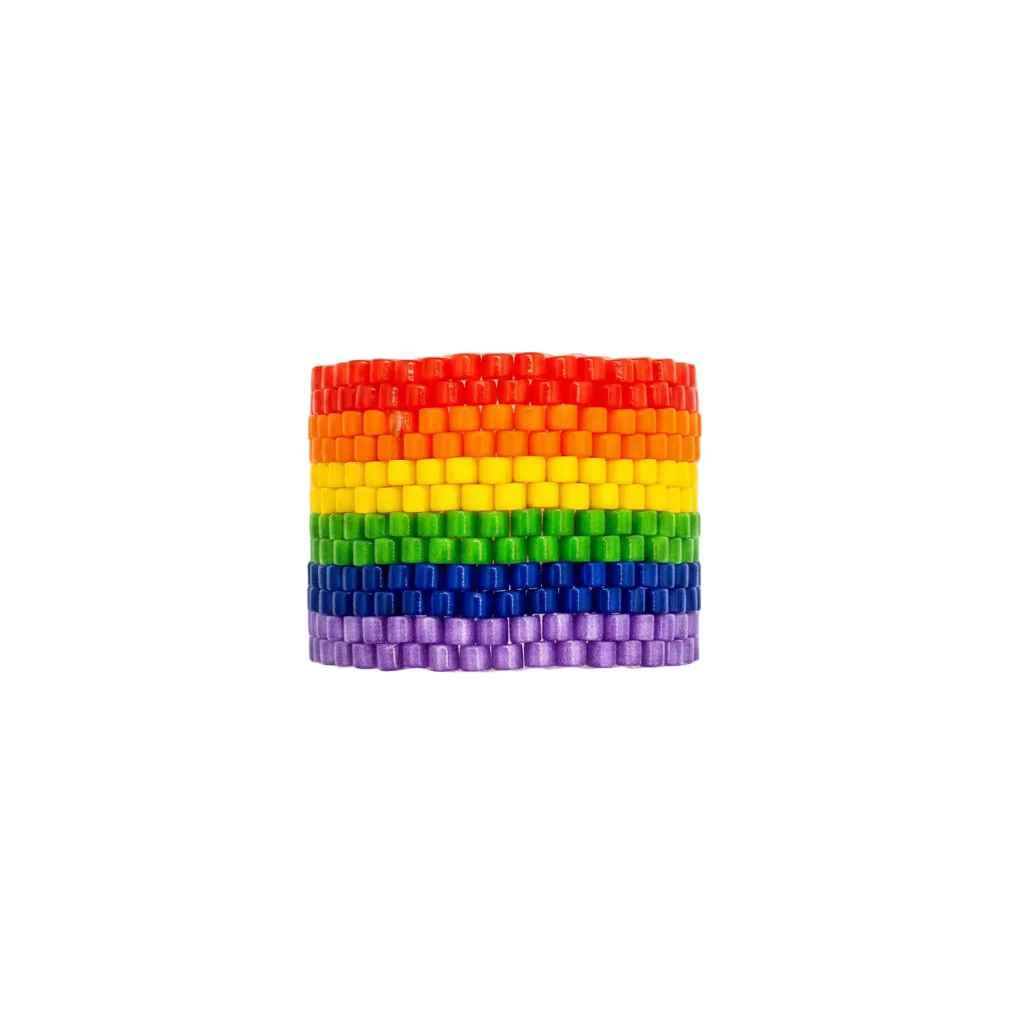 Rainbow beaded ring