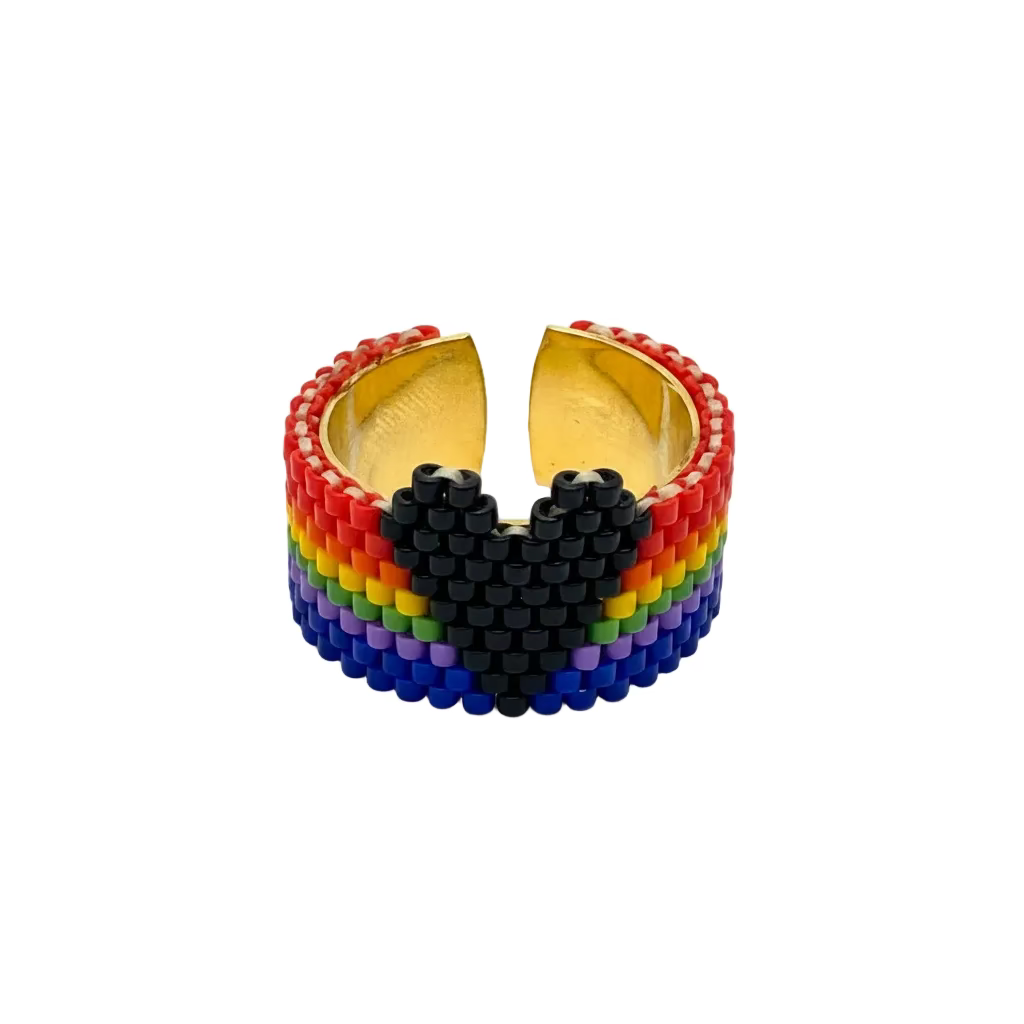 Rainbow beaded ring 